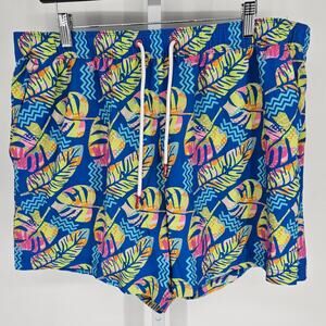 Shinesty Mens Sz 2XL Swimsuit Swim Trunks Lined Bright Floral w/ Ball Hammock